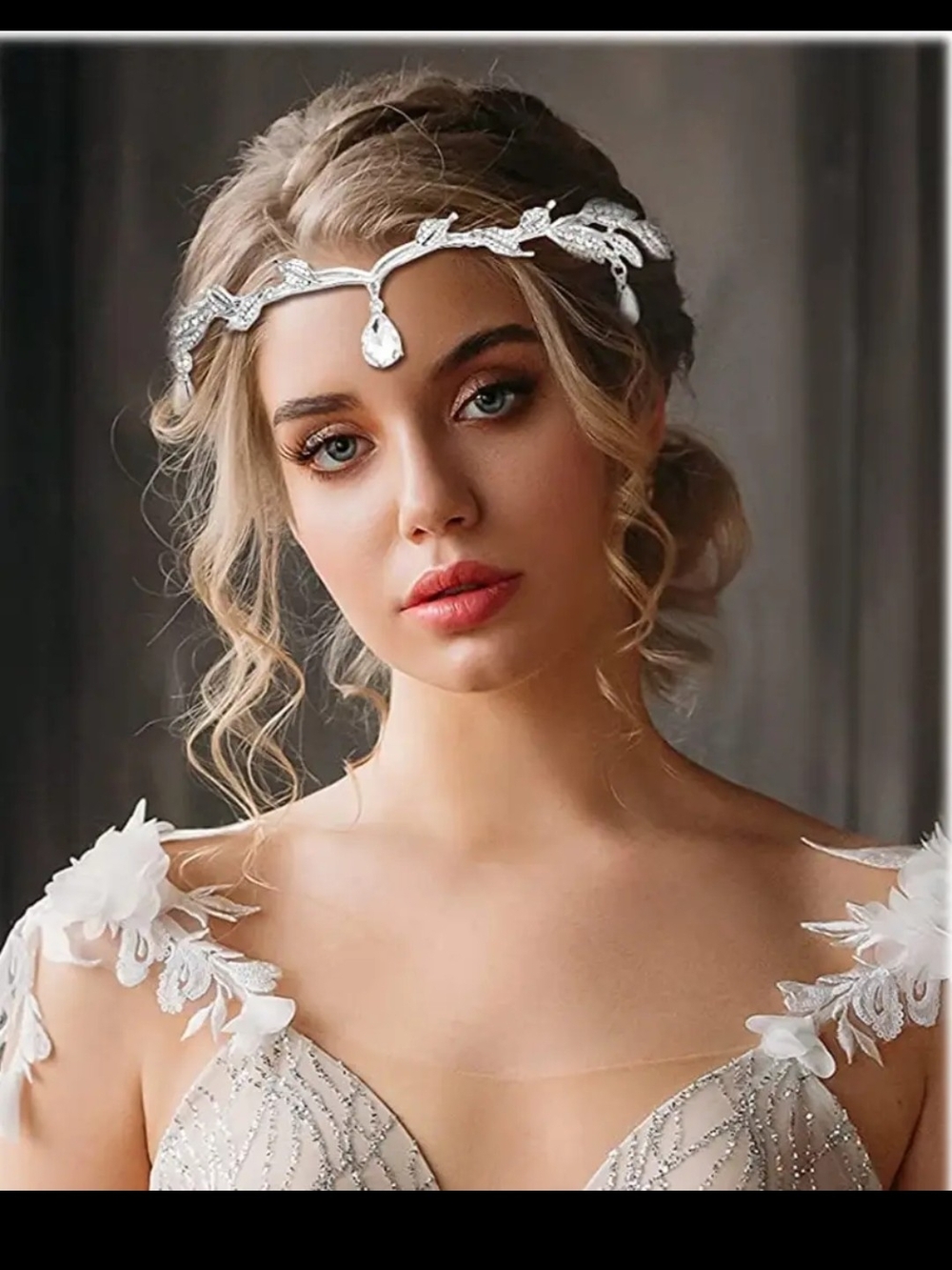 Silver Leaf Crystal Headpiece - Elegant Wedding Hair Accessory,Halloween Costume